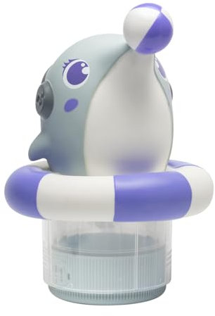 Flotador de tabletas de cloro, lindo clorador de piscina de dibujos animados, 6.2 x 6.2 x 11.4 pulgadas, decoración compacta de alta eficiencia , hotel, fiesta y relajación