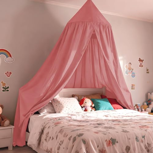 gesxo Dosel para habitación de los niños, dosel para cama de bebé, colgante redondo Princess, mosquitera para cama con dosel, cortinas decorativas para niñas y niños (pasta de frijoles rosa)