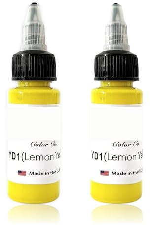 MYGLOAR 2 flaconi di inchiostro nero concentrato per delineare e colorare, inchiostro per tatuaggi professionale. 2 flaconi di inchiostro concentrato (Giallo 30+30ML)
