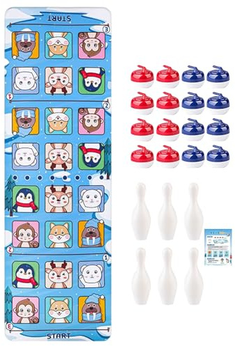 Curling Spiel,Eisstockschießen Wettkampf-Set - Lustiges Gesellschaftsspiel Tragbares Spielzeug Für Fans Kinder Erwachsene Mädchen