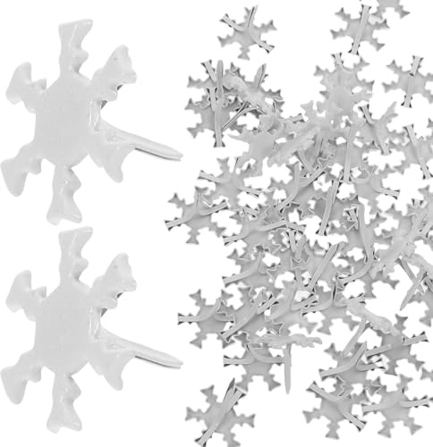 AKOOSY 300 Pezzi Mini Snowflake Brads Paper Fasteners in Metallo per Scrapbook Lavoretti Creativi e Decorazioni Natalizie