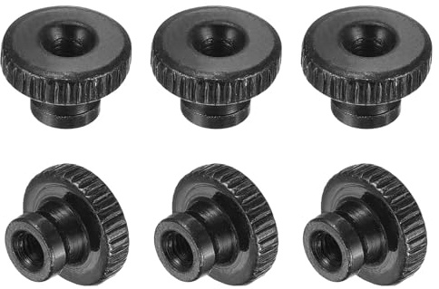 QUARKZMAN Tuercas Moleteadas Para Pulgar 6Pzs M3 x 11 x 6mm De Acero Al Carbono Tuercas Moleteadas Perillas Redondas De Ajuste Para Partes De Impresoras 3D Negro