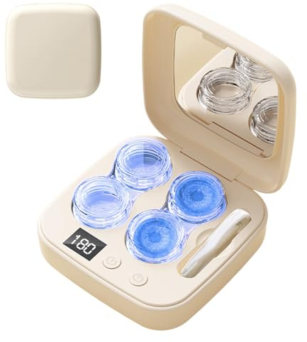 Limpiador Ultrasónico para Lentes de Contacto | Limpiador Por Ultrasonidos - Para Lentes Rígidos y Blandos | Para Uso Diario En El Hogar Y Viajes Para Adultos