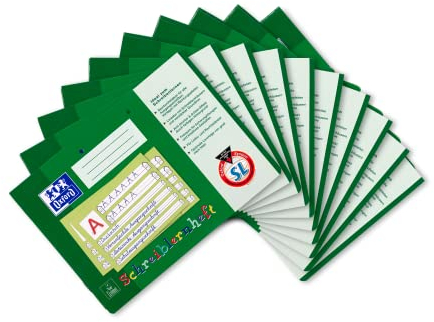 Oxford Schreiblernheft, A4 quer, Lin. SL (1. Klasse), 16 Blatt, grün, 10 Stück