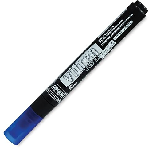 Pebeo Vitrea 160, Frosted Glass Paint Marker - Gitane Blue
