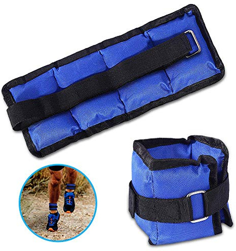 Poids de Cheville, 2 X 1Kg Lot de 2 poids de cheville réglables avec sangles de poignet Poids à la Cheville Paire de Manchettes lestées pour Poignets et Chevilles pour Exercice Marche Jogging