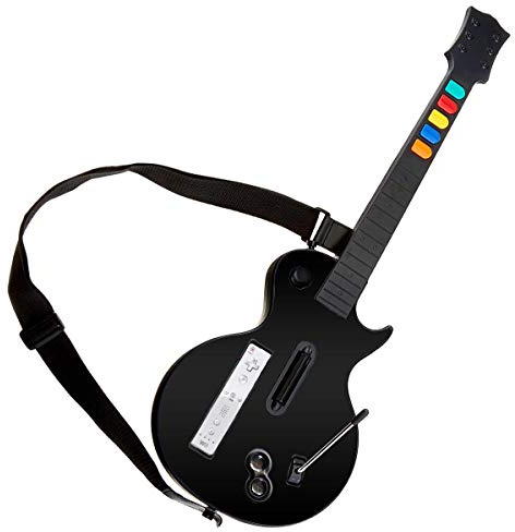 DOYO Svart Trådlös gitarr, Avtagbar Wii Guitar Controller för Nintendo Wii Guitar Hero och Rockband Game