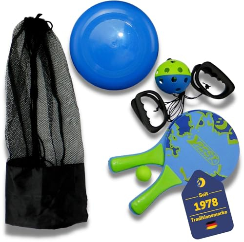 BEST SPORTING Beach Game Set I 3 Verschiedene Strand-Spiele I Outdoor Strandspiele Erwachsene I Beachball-Set Plus I 5 teiliges Strand-Spiel Set für bis zu 10 Personen I mit Mesh-Beutel