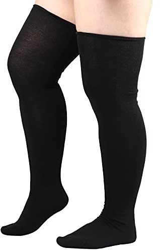 DRESHOW Femme Grande Taille Chaussettes Hautes de Cuisse Montantes Jambières pour Sport Cosplay