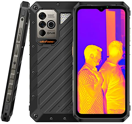 Ulefone Power Armor 19T Termocamera (Lepton 3.5) Smartphone Rugged, 108MP Fotocamera, 12GB+256GB, 6,58'' 120Hz FHD+, Android 12 Impermeabile IP68 Telefono Doppia SIM, Ricarica Wireless NFC