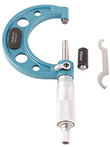 Mikrometerlehre, Außenmikrometer 0,01 Mm mit Schraubenschlüssel. Dickenmikrometer aus Edelstahl, Außenmikrometer (25-50mm)