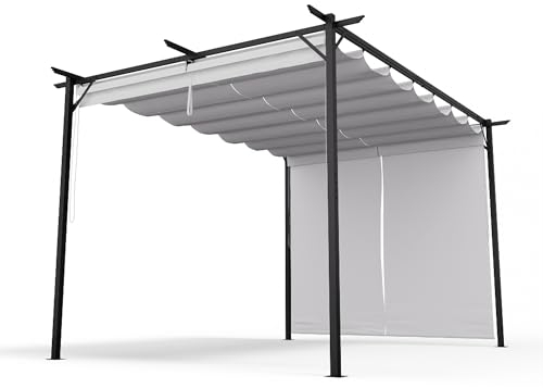 blumfeldt Pavillon 3x4m, Wetterfestes Polyesterdach & Seitliche Jalousien, Pulverbeschichteter Stahlrahmen, Einfache Montage, Stabil & Winterfest, Ganzjährig Nutzbar