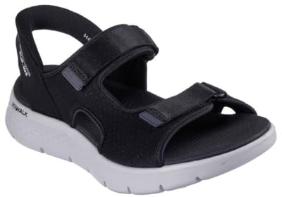 Skechers Hombre Go Walk Flex Sandal Easy Entry Slip-In ENTRENADOR, Black And Gray Textile, 43 EU