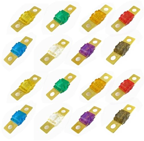Katyjun 16 Stück Midi Sicherung, Autosicherungen Set Gemischt, Auto Sicherungen Schraubsicherung 32V 20/30/40/50/60//80/100/120 Ampere Sicherungen Kfz Hochstromsicherungen für Auto PKW LKW Baufahrzeug