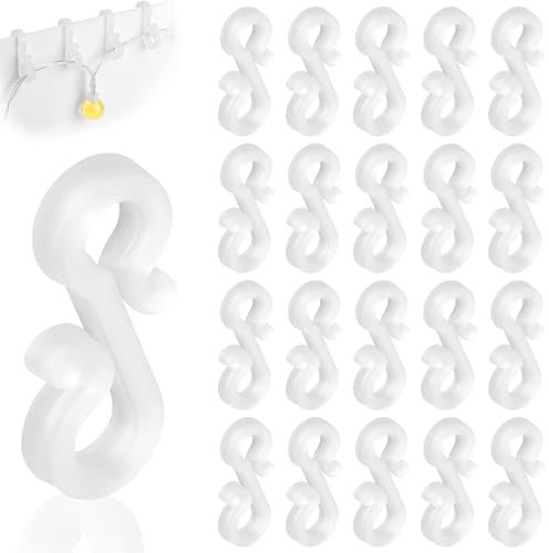 flintronic 30pcs Crochets de Gouttière, Clip de Lumière de Noël Crochet, Gouttière Crochets Extérieurs, Lumière Extérieure Résistant aux Intempéries Clip de Lumière de Vacance pour Décoration de Noël