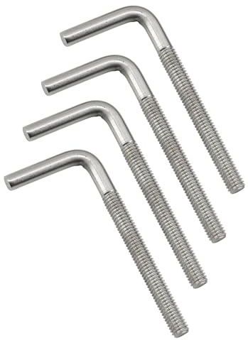 (4 pezzi) M10 x 100 mm Bulloni di ancoraggio per calcestruzzo in acciaio inossidabile 304 Quadrato Bend Vite ad angolo retto Bullone di Fondazione Filettato Piegare Ganci di Fissaggio