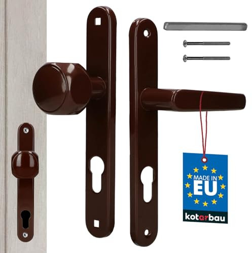 KOTARBAU® Poignée de porte marron 72 mm - Poignée de porte PZ - Plaque longue - Garniture de porte - Garniture de porte - Garniture de porte intérieure - Insert en aluminium