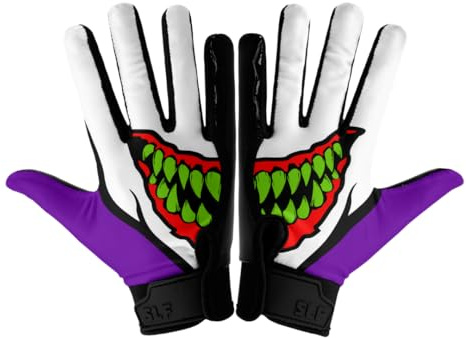 SLEEFS Adult Football Gloves for Men & Women - Wide Receiver Football Gloves with Sticky Grip for Catch Control - Lightweight, Breathable Fit - Durable Glove, Medium