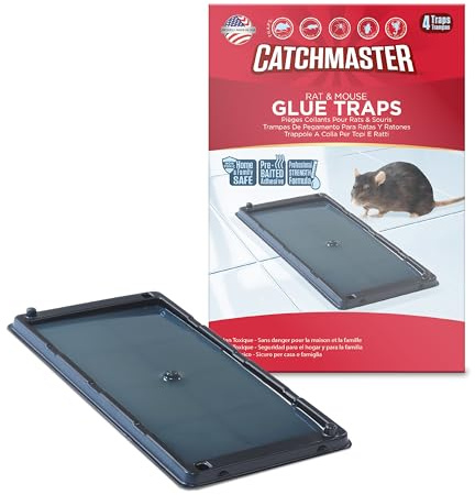 Catchmaster Trappola per Ratti 4X | Piastra Adesiva Versatile per Ratti | Soluzione Efficace per Interni ed Esterni | Prodotto di Alta qualità per Eliminare i Roditori