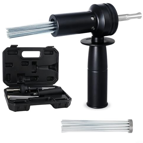 HpLive SDS Schaft Nadelentroster Adapter für Elektrohämmer, Rostentferner und Betonbohrer mit 18 Nadeln, kompatibel mit Standard SDS Maschinen, 155 x 210 mm