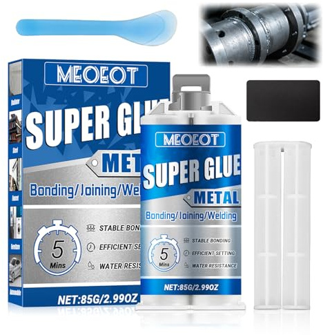Meoeot Extra starkt metalllim, 85 g flytande metalllim, vattenbeständigt, tvåkomponents epoxilim, för svetsning i rostfritt stål, aluminiumlegering