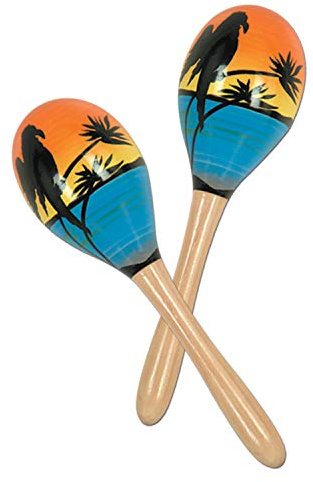 Lot de 2 maracas pour fête tropicale