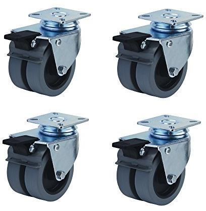 Strandkorbrollen (11093326775) ein Satz 4x Lenkrollen mit Feststeller ø 50mm *NEU* mit PU Rädern, spurfrei