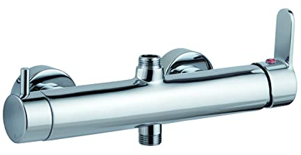 Wirquin 60721398 Mitigeur mécanique rond en laiton sortie haute 1/2, chromé