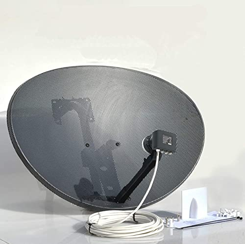 SSL Satellites 80CM Zone 2 Freesat HDR Satellite Dish DIY Self Installation Kit, Latest Dish with Quad LNB, 30 Meter RG6 White Coax Cable, All necessary Brackets, Bolts and SATELLITE FINDER