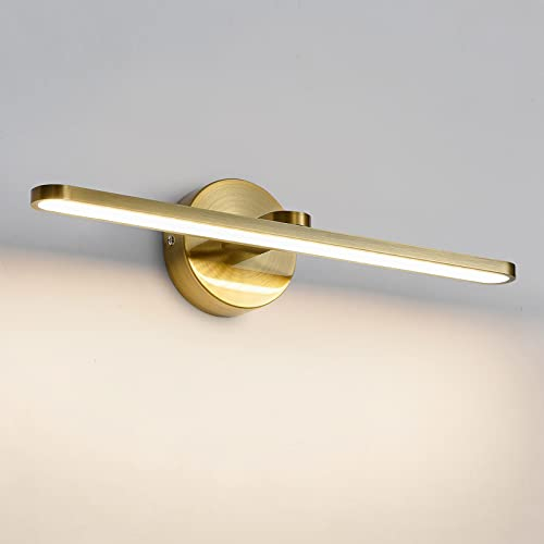 LANMOU Vintage Spiegelleuchte Messing, 3000K LED Retro Wandleuchte Badezimmer, IP44 Wasserdicht Bad Spiegellampe LED Schminklicht Badlampe LED Bilderleuchte,50cm/14w
