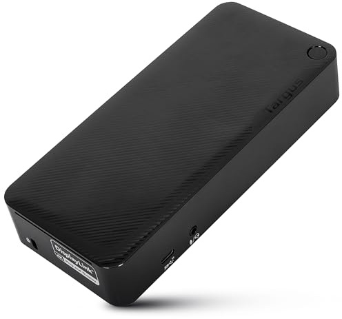 Targus USB C Docking Station Universal DV4K, USB C Laptop Docking Station Dual Monitor 2 HDMI, with Legacy Host Power Kit, Works w/Operating Systems Like Windows, Mac, Android, iOS (DOCK182USZ)