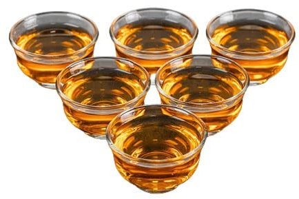 HonHeam Tazza da tè cinese, piccola tazza da tè in vetro Kung Fu tazza da tè, set da 6, mini bicchieri d'acqua per tè verde, Oolong, Pu'er