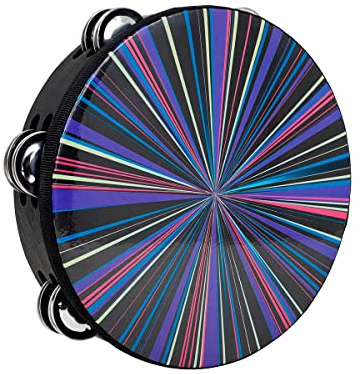 OriGlam 8 Inch Double Row Tambourine, Hand Held Percussion Drum Musical Percussion Tambourines for Adults,Church,Party (Purple)