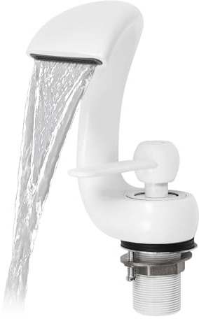 Rubinetto a cascata a bassa pressione, un flusso d'acqua dolce, miscelatore monocomando per lavabo bagno, rubinetto per lavabo, miscelatore bianco