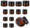 12 Stück Braunglas Salbentiegel, 5/10/20/30ml Amber Glas Leerdose, Cremedosen zum Befüllen, Cremedose mit Deckel und Liner, Creme Spender für Kosmetik Cremes Lotionen