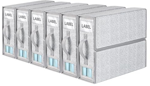 Syeeiex Bed Sheet Organiser Storage, 6 Pack Bedding Storage Box, Foldable Linen Storage with Window and Label, Flavenly Bed Sheet Organizer with Zip for Super King, Blanket, Duvet Cover Set - Grey
