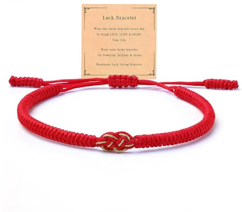 EXGOX Handgefertigt Glücksarmband Damen - Geflochtene Freundschaftsarmbänder, Einstellbares Handgelenk Armband für Mädchen und Frauen - Geschenk