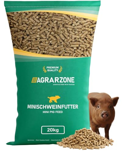 Agrarzone Mangime per maialini nani in pellet 20 Kg - Formula 100% naturale e senza OGM, ad alta digeribilità - Alimento specifico per minipig, maialini nani e teacup pig