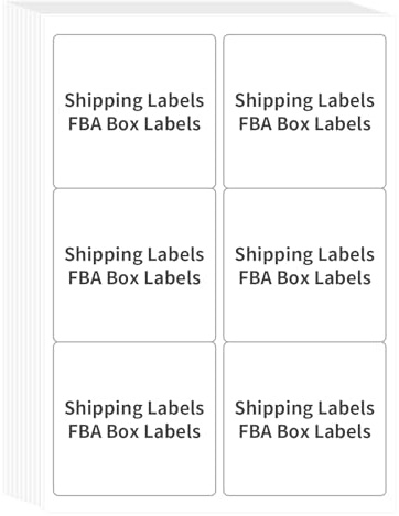 FungLam Printable Sticker Paper, 3-1/3 x 4 Shipping Address Labels 180 Blank Mailing Labels for Laser & Inkjet Printers, 6 per Page Label Stickers, 30 Sheets