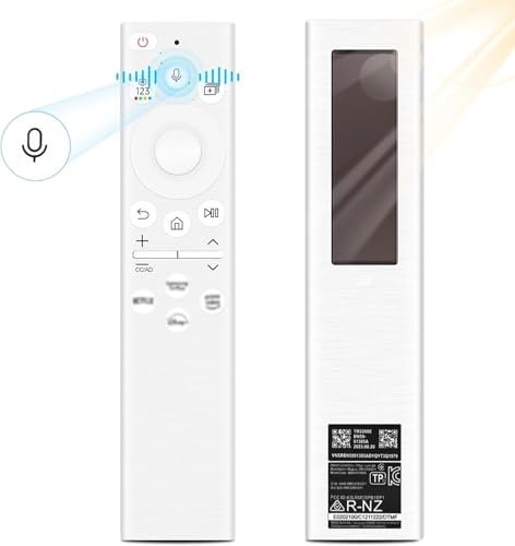 BN59-01391A Replacement remote control for Samsung, universal solar voice remote control for Samsung Smart TVs with 4 shortcut buttons, compatible with The Frame Neo QLED, Crystal UHD series TVs
