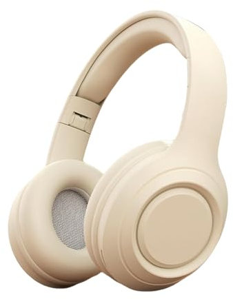 Générique Wireless Headphones, Earphones, 3.5mm Noise Canceling Audio, High-Fidelity Sound with Card Slot, Black, for Commuting, Work, Lawn Mowing, Studying White Cotton ABS