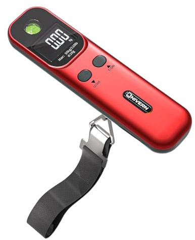NIVERN Luggage Scale, Digital Suitcase Weighing Scales for Travel, 110lb/50kg Capacity, Portable Hanging Scale with Backlit LCD, Essential Travel Essentials for Frequent Flyers & Holiday Makers