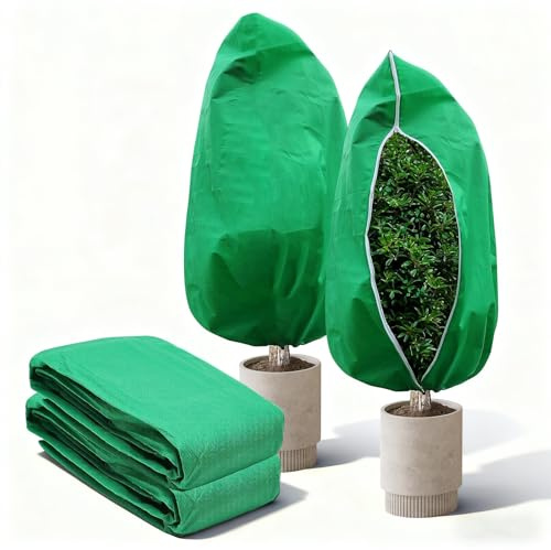 2 Stück Winterschutz Für Pflanzen,120*80cm Olivenbaum Winterschutz,Pflanzenschutz Winter Kübel,Mit Kordelzugverschluss,Reißfest, Atmungsaktiv Wiederverwendbar,Geeignet Für Topfpflanzen,Olivenbäume