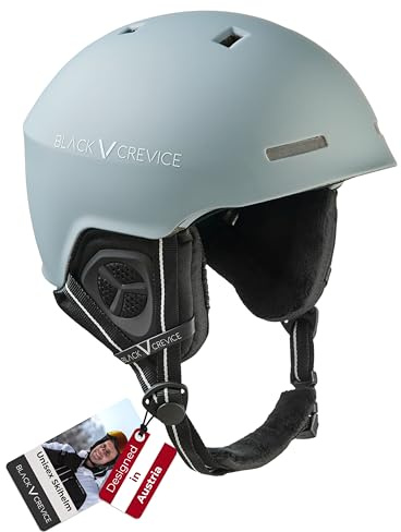 BLACK CREVICE Skihelm Aspen in Grey I Größe M I Leichter Inmould Snowboardhelm I Stufenlos verstellbar mit RFS-System I Schlagfeste Außenschale & EPS-Innenschaum