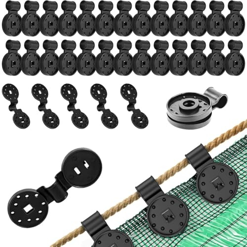 Ayucanpeng 80pcs Clips di Fissaggio per Rete Ombreggiante,Clip in plastica per Tessuto Protettivo,per Telo Ombreggiante, Tessuto Antivento, Rete Protettiva, Recinzione da Giardino, Nere