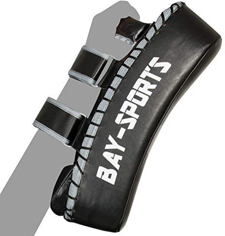 BAY® LEDER Thai Tech Arm-Schlagpolster, schwarz, Makiwara, Armpratze, Muay Thai Pad, Kickboxen, Thaiboxen, MMA Schlagpolster Schlagkissen Armschlagpolster Unterarmpratze Pratze Unterarmschlagpolster Armmakiwara