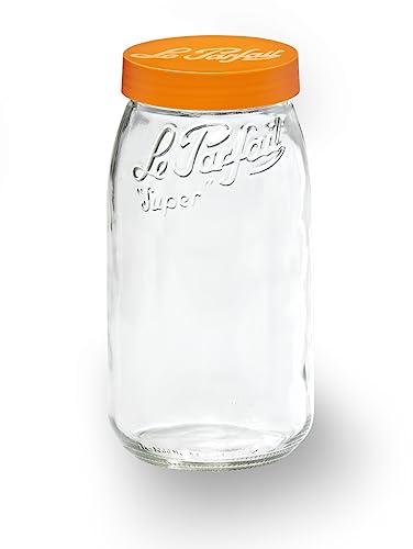 Le Parfait 6585017.0 Bocal à Vis de Bouchon Verre Transparent/Couleur aléatoire 11,0 x 11,0 x 28,0 cm 3 L