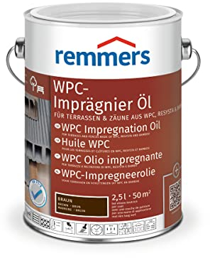 Remmers WPC-Imprägnier-Öl braun, 2,5 Liter, lösemittelbasiertes WPC Öl für innen und außen, für Terrassen, Zäune oder Gartenmöbel aus WPC, Resysta und Bambus geeignet, WPC Öl für Terrassen