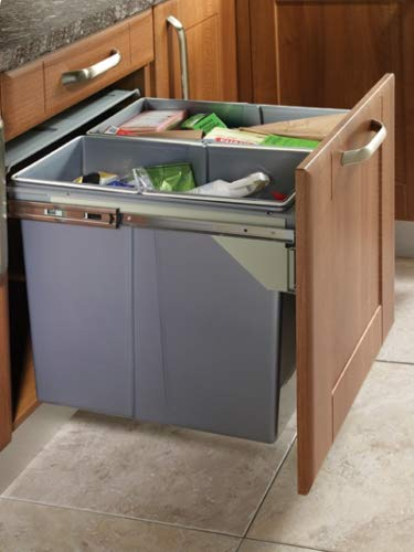 Lighting Innovations RECYCLE BIN PULL OUT KITCHEN INTEGRATED 600MM 90 LTR BASE UNIT CABINET ECO BIN