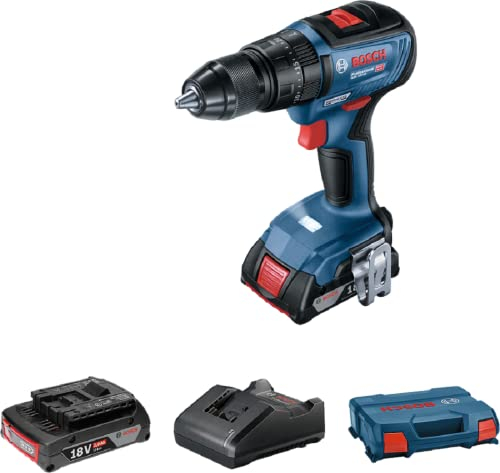 Bosch Professioanl 18V System Akku-Schlagschrauber GSB 18V-50 (2 GBA 18V 2.0Ah, Ladegerät GAL 18V-20, L-Case-Koffer)